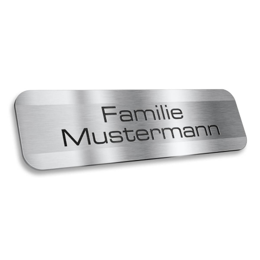 Metzler Namensschild Edelstahl mit Gravur