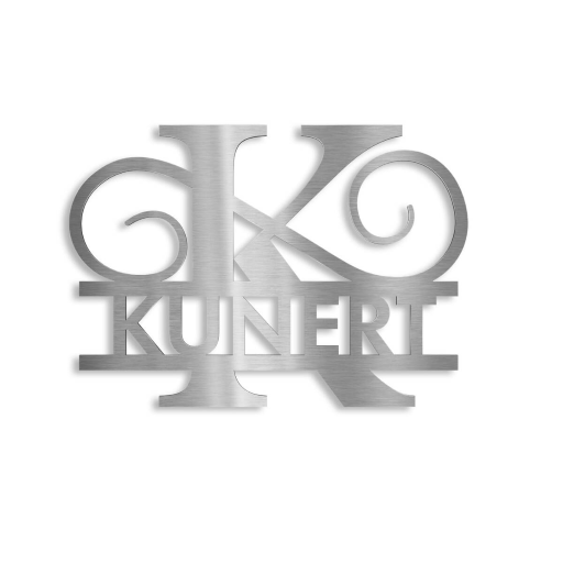 Metzler Personalisiertes Namensschild verschiedene Farben mit Monogramm aus Edelstahl