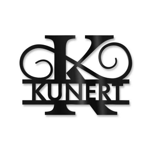 Metzler Personalisiertes Namensschild verschiedene Farben mit Monogramm aus Edelstahl