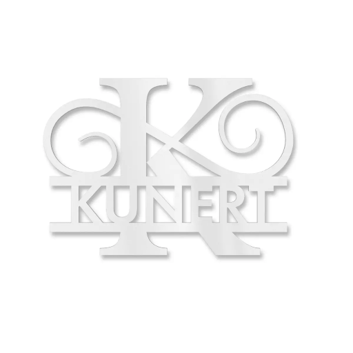 Metzler Personalisiertes Namensschild verschiedene Farben mit Monogramm aus Edelstahl