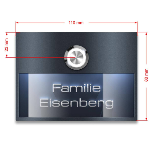 Metzler Türklingel Otto verschiedene Farben mit 3D-LED-Namensschild