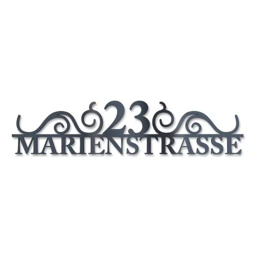 Metzler Haustürschriftzug August verschiedene Farben mit Straße & Hausnummer