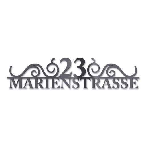 Metzler Haustürschriftzug August verschiedene Farben mit Straße & Hausnummer