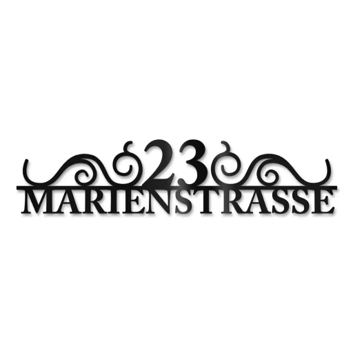 Metzler Haustürschriftzug August verschiedene Farben mit Straße & Hausnummer