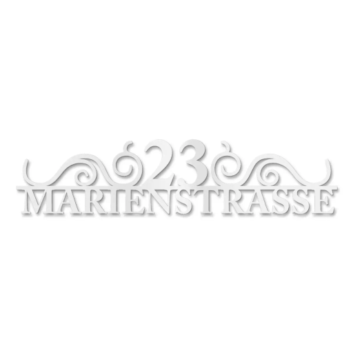 Metzler Haustürschriftzug August verschiedene Farben mit Straße & Hausnummer