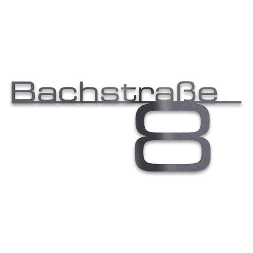 Metzler Haustürschriftzug Bach verschiedene Farben mit Straße & Hausnummer