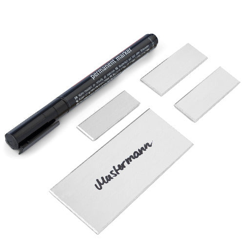 Premium Schilder Set zum Beschriften Namensschild Haustür Schild, Klingelschild, Briefkastenschild, Türschild selbstklebend + 2 Aufkleber Etiketten