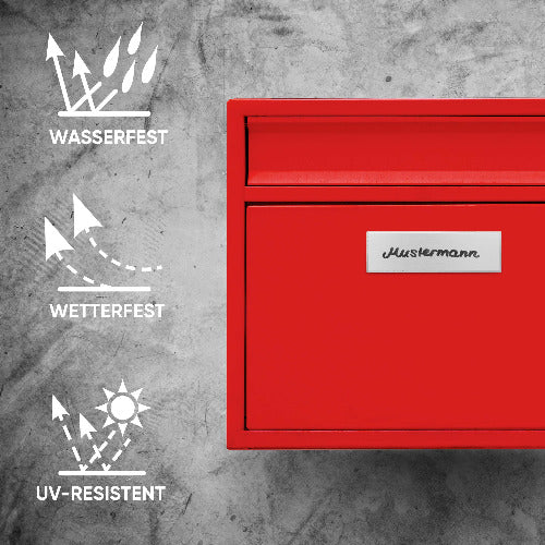 Premium Schilder Set zum Beschriften Namensschild Haustür Schild, Klingelschild, Briefkastenschild, Türschild selbstklebend + 2 Aufkleber Etiketten