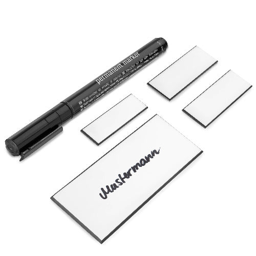 Premium Schilder Set zum Beschriften Namensschild Haustür Schild, Klingelschild, Briefkastenschild, Türschild selbstklebend + 2 Aufkleber Etiketten