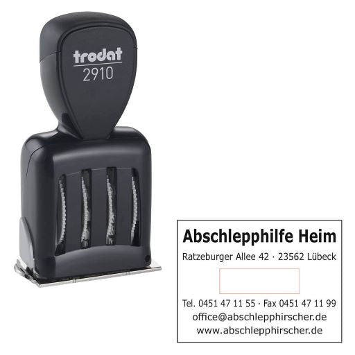 Trodat Classic 2910 P10 mit Datum + individuellem Text 7-zeilig