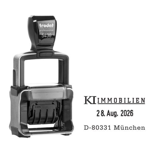 Trodat Professional 5430 mit Datum und individuellem Text