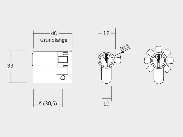 Winkhaus keyTec RPE Profil-Halbzylinder - verschiedene Längen
