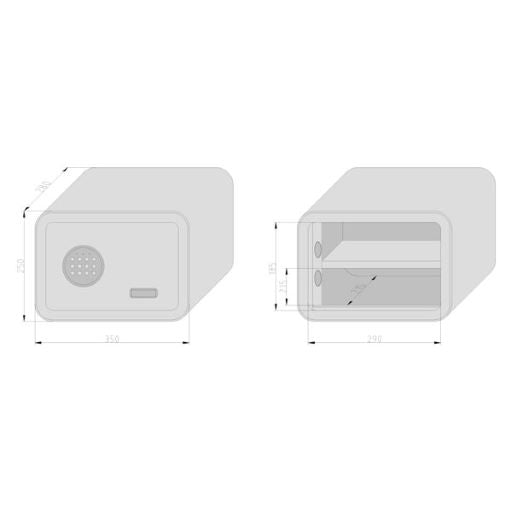 mySafe 350 - Code Elektronik-Möbel-Tresor, Elektronikschloss mit Zahlen- Code, inkl. 2 Notschlüssel