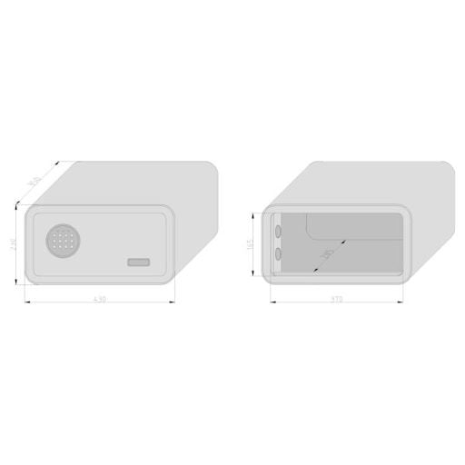 mySafe 430 - Code Elektronik-Möbel-Tresor, Elektronikschloss mit Zahlen- Code, inkl. 2 Notschlüssel