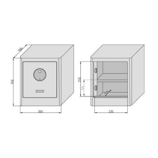mySafe Premium 350 - Elektronik-Möbel-Tresor, Touch-Display für Codeeingabe oder Fingerprint