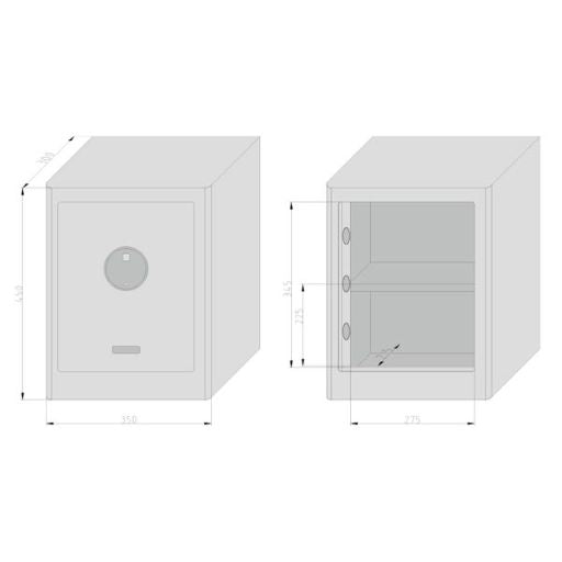 mySafe Premium 450 - Elektronik-Möbel-Tresor, Touch-Display für Codeeingabe oder Fingerprint