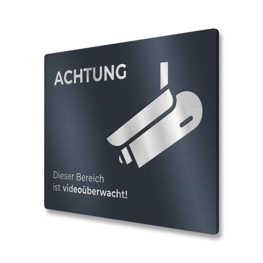 Metzler Briefkastenschild verschiedene Farben "ACHTUNG Dieser Bereich ist videoüberwacht!"