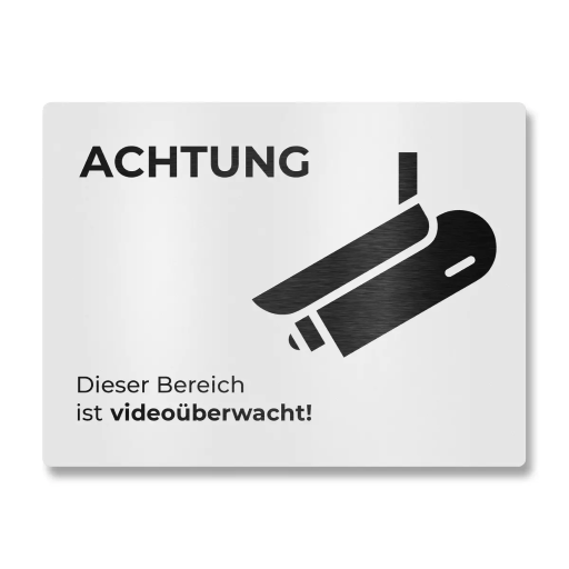 Metzler Briefkastenschild verschiedene Farben "ACHTUNG Dieser Bereich ist videoüberwacht!"