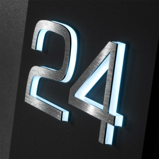 Metzler Aufputz Türklingel Gala mit 3D-LED-Hausnummer