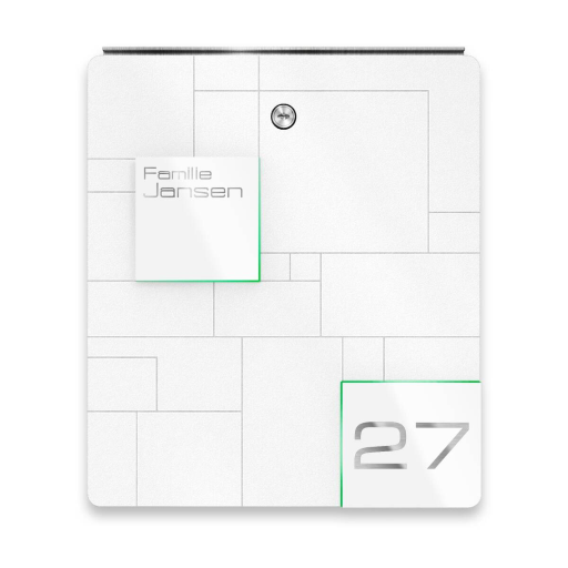 Metzler Briefkasten Modell 02 mit optionaler Gravur Schneeweiß