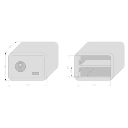 mySafe 350 - Fingerprint Elektronik-Möbel-Tresor, Elektronikschloss mit Finger- print inkl. 2 Notschlüssel