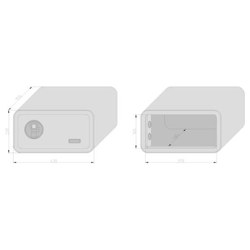 mySafe 430 - Fingerprint Elektronik-Möbel-Tresor, Elektronikschloss mit Fingerprint, inkl. 2 Notschlüssel